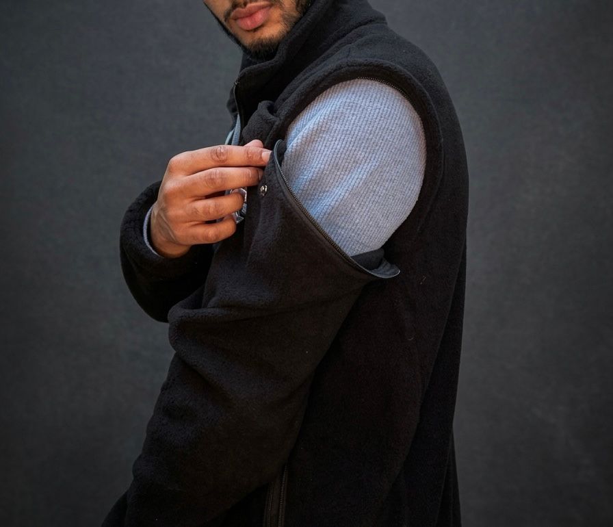 HARDYS 2-in-1 Polar Fleece Work Jacket – Zip-Off Sleeves to Gilet