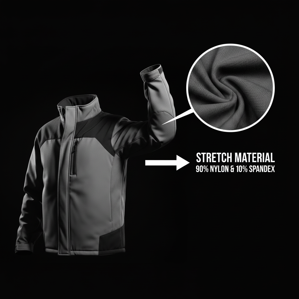 HARDYS work jacket with underarm stretch detail and arrow